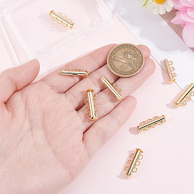 6Pcs Brass Slide Lock Clasps KK-BBC0027-58B-1