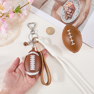 1Pc Sports ThemePU Leather Keychains KEYC-SP0001-67A-1
