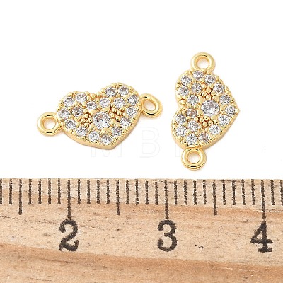 Brass Micro Pave Cubic Zirconia Connector Charms KK-U056-43G-1