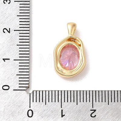 Golden Brass Micro Pave Cubic Zirconia Pendants KK-U031-02G-03-1