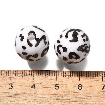 Printed Opaque Acrylic Beads OACR-S043-07G-1