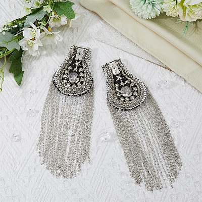 SUPERFINDINGS 2Pcs Fashionable Tassel Epaulettes FIND-FH0008-80P-1