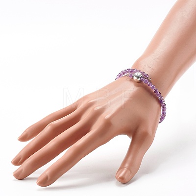 Reiki Crystal Natural Mixed Stone Beads Bangle for Girl Women BJEW-JB06802-1