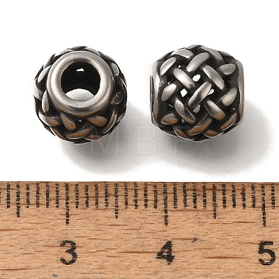 304 Stainless Steel European Beads STAS-D191-08E-AS-1