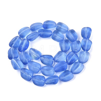 Frosted Handmade Lampwork Beads Strands LAMP-Q041-06A-1