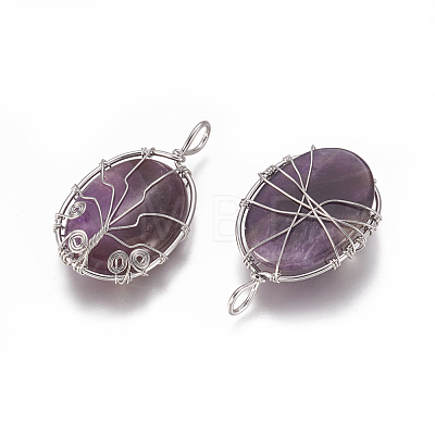 Natural Amethyst Pendants G-K296-A04-P-1