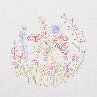 DIY Embroidery Fabric with Eliminable Pattern DIY-P032-C01-1