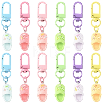 12Pcs 6 Colors Resin Shoes Pendant Decorations HJEW-YW00238-1