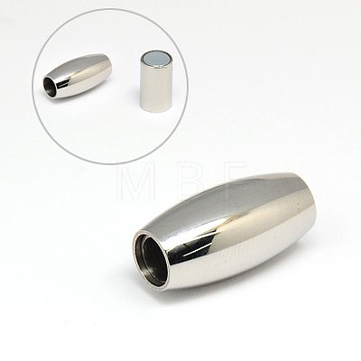 Tarnish Resistant 304 Stainless Steel Magnetic Clasps with Glue-in Ends STAS-K006-27C-1