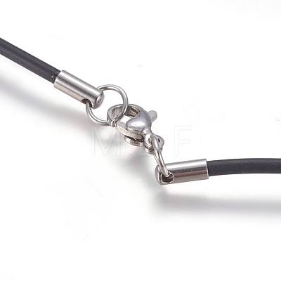 Rubber Cord Necklaces Making MAK-L023-01D-1
