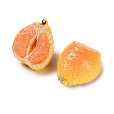 Opaque Resin Imitation Fruit Pendants RESI-H045-01B-01-1