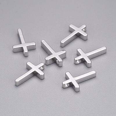 Brass Tiny Cross Charms KK-L189-05P-1