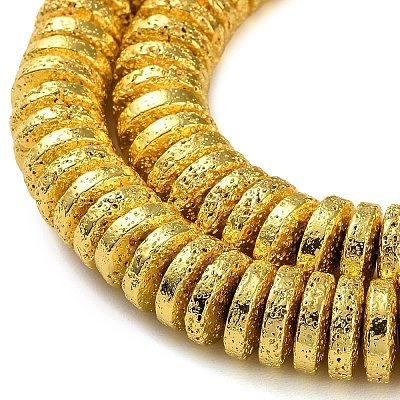 Electroplated Natural Lava Rock Beads Strands G-I360-A05-01-1