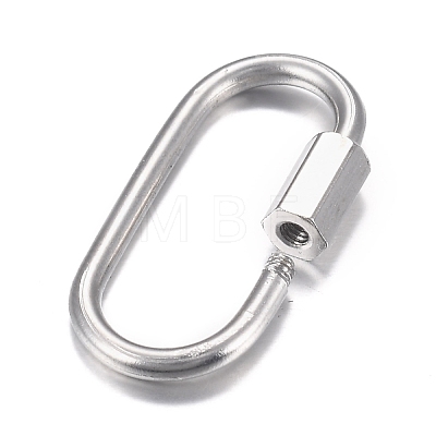 304 Stainless Steel Screw Carabiner Lock Charms STAS-H107-04A-P-1