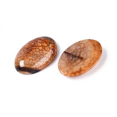 Dyed Natural Fire Agate Cabochons G-Q957-02B-20x30-1
