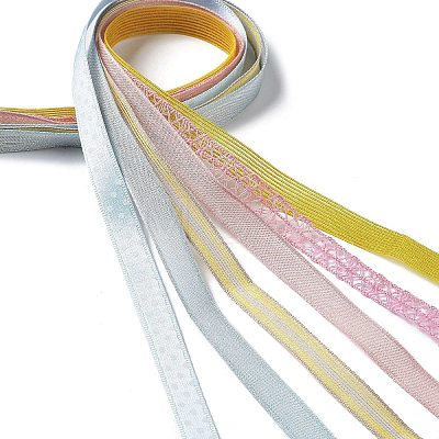 18 Yards 6 Colors Polyester Ribbon SRIB-C001-B06-1