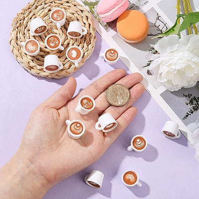 15Pcs 5 Styles Opaque Resin Drink Pendants FIND-YW0007-46-1