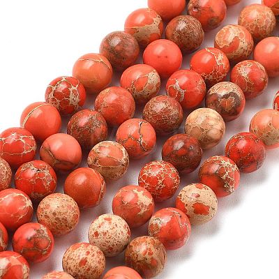 Natural Imperial Jasper Beads Strands G-A175B-8mm-07-1