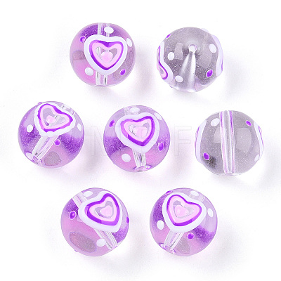 Transparent Handmade Lampwork Beads LAMP-T011-24B-01-1