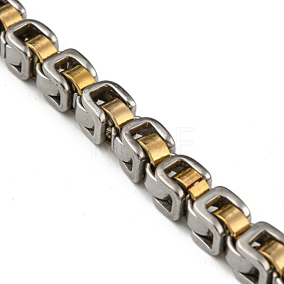 Ion Plating(IP) 201 Stainless Steel Chain Bracelets STAS-Z056-17P-1