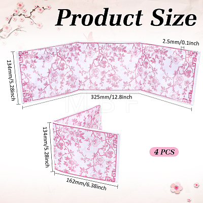 Printed Plastic Chinoiserie Mahjong Card Protector Cover AJEW-WH0709-445B-1