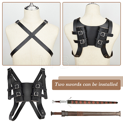 PU Leather with Alloy Fencing Sheath AJEW-WH0415-58A-1