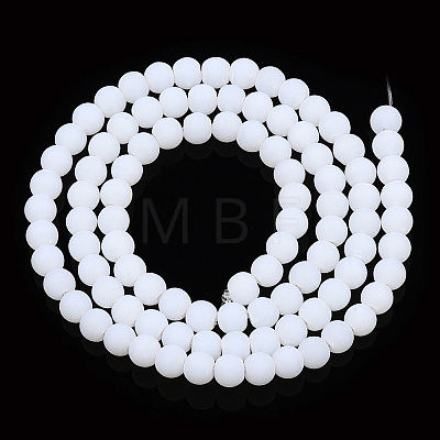 Imitation Jade Glass Beads Strands GLAA-T032-J4mm-MD01-1