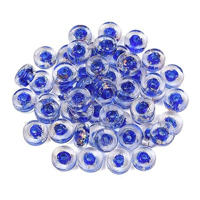 Luminous Handmade Foil Glass Beads LAMP-P020-01A-08-1