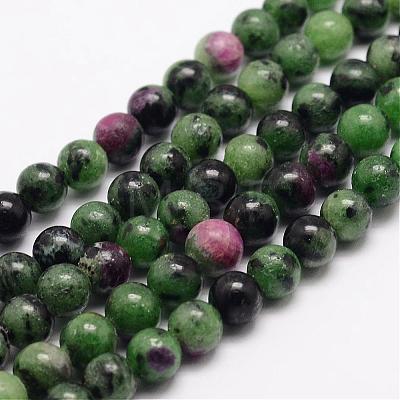 Natural Ruby in Zoisite Bead Strands G-K153-B18-12mm-1