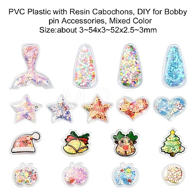 PVC Plastic with Resin Cabochons KY-CJ0001-55-1