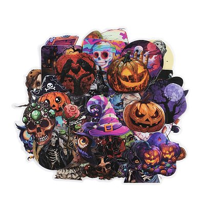 50Pcs Halloween PET Self-Adhesive Picture Stickers STIC-C010-29-1