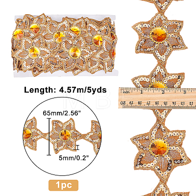  Iron on/Sew on Ethnic Style Embroidery Flower Polyester Lace Ribbons OCOR-WH0060-47C-1