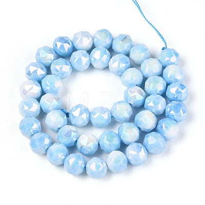 Anti-Tarnish Electroplate Glass Beads Strands X-GLAA-N010-10mm-06-1
