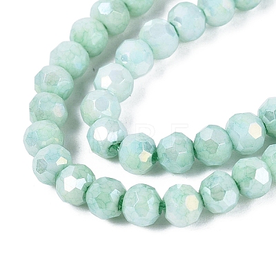 Anti-Tarnish Electroplate Glass Beads Strands EGLA-ZX010-4mm-11-1