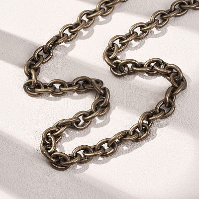 9MM 304 Stainless Steel Cable Chain OT Necklaces for Women NJEW-G194-03AB-1