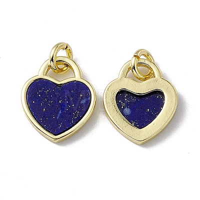 Natural Lapis Lazuli Heart Charms G-G977-05G-02-1