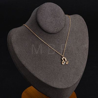 925 Sterling Silver Colorful Cubic Zirconia Constellation Pendant Cable Chain Necklaces for Women STER-R009-01G-09-1