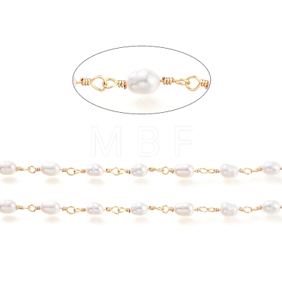 Freshwater Pearl Beaded Chains CHC-K009-21G-1