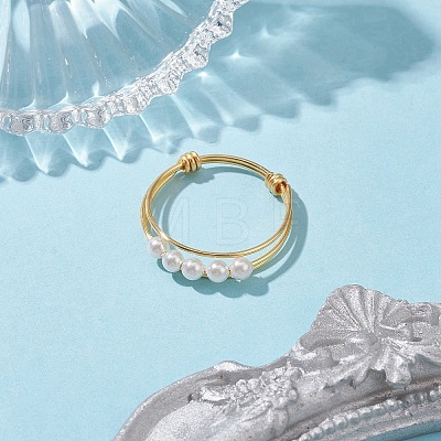 Round Shell Pearl Rings RJEW-TA00117-1