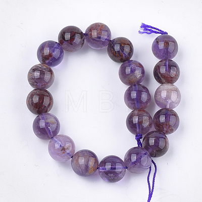 Natural Purple Lodolite Quartz Beads Strands G-S333-10mm-030-1