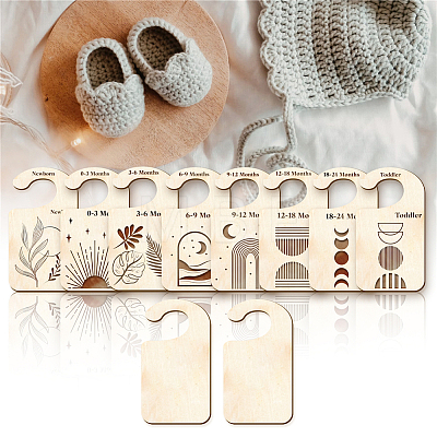 Wood Baby Closet Size Dividers AJEW-WH0352-001-1