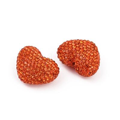 Heart Shaped Polymer Clay Rhinestone Beads CLAY-NH0002-02A-1