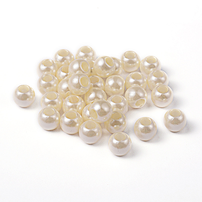 ABS Plastic Imitation Pearl European Beads MACR-R530-12mm-A41-1