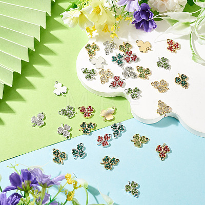 32Pcs 8 Styles Alloy Rhinestone Pendants ALRI-TA0001-45-1