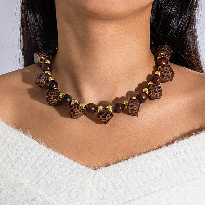 Alloy & CCB Plastic & Glass Beaded Necklaces FS-WG4655B-20-1