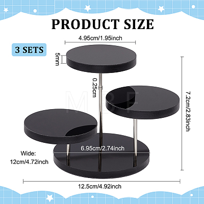 3-Tier Rotatable Acrylic Ring Display Riser Stands ODIS-WH0002-79P-02-1