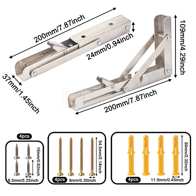 304 Stianless Steel Folding Shelf Brackets SW-TAC0001-11P-1