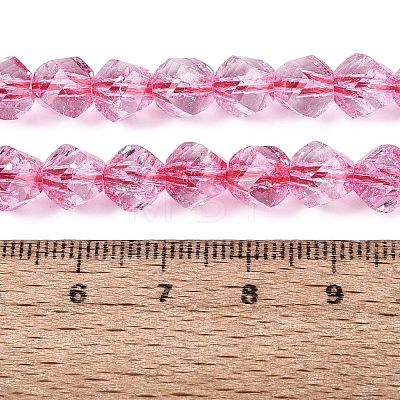 Crackle Transparent Glass Beads Strands GLAA-N068-02A-08-1