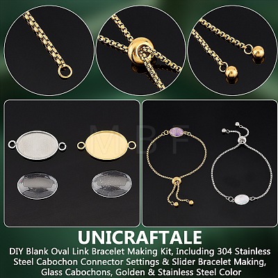 Unicraftale DIY Blank Oval Link Bracelet Making Kit DIY-UN0005-28-1