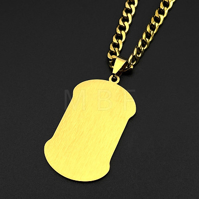 Religion 304 Stainless Steel Saint Jude Rectangle Dog Tag Pendant Necklaces for Men WG107E9-02-1